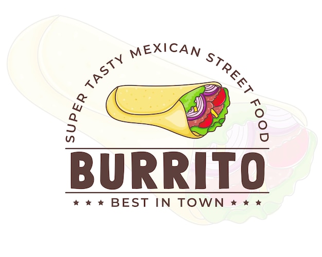 Burrito cartoon logo. Vector art illustration