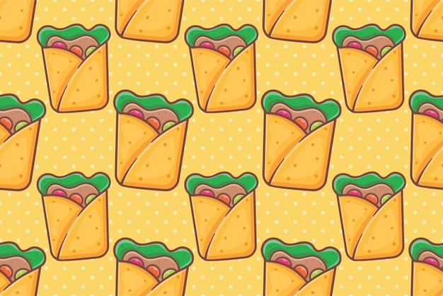 Burrito eten naadloze patroon illustratie