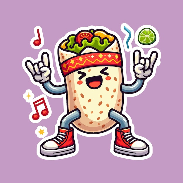 burrito graphic sticker