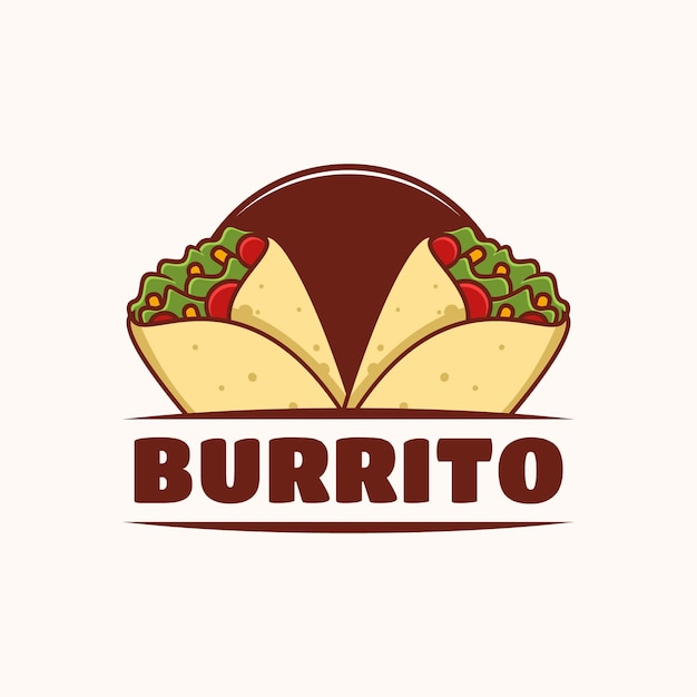 Шаблон логотипа буррито подходит для ресторанного фургона и кафе