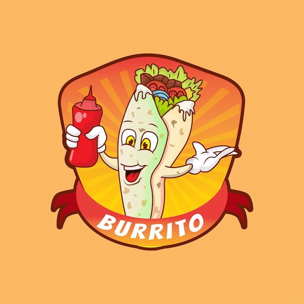 Burrito mascotte cartoon logo