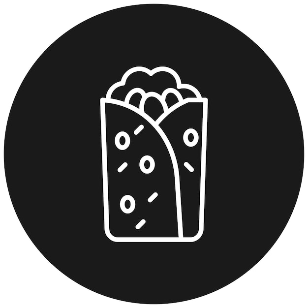 Burrito vector icoon Kan worden gebruikt voor Food Delivery iconen