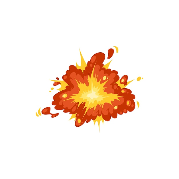 Burst sign bomb explosion isolated fiery boom bang