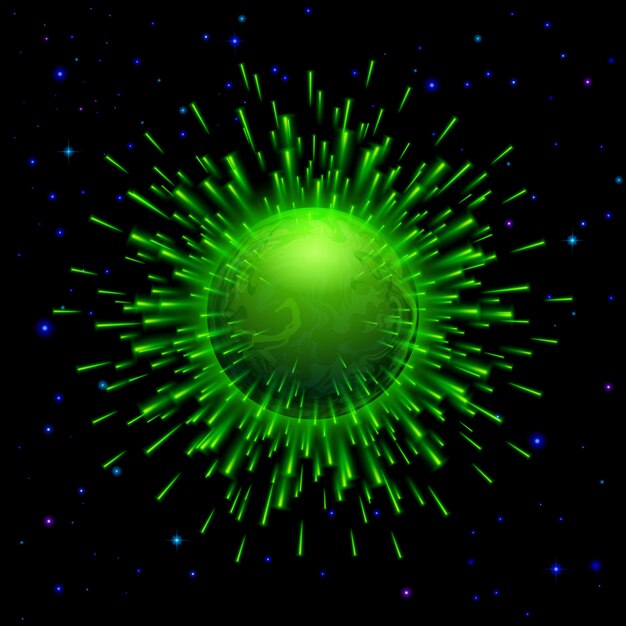 ベクトル 緑の惑星の破裂