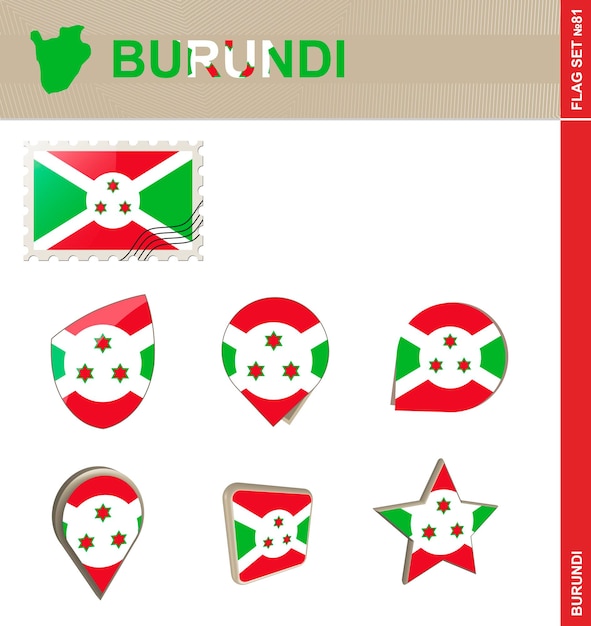 Burundese vlag set vlag set 81 vector