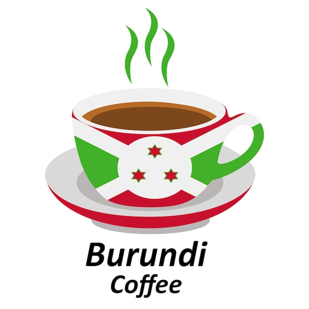 Burundi icon coppa di caffè coffeeshop logo illustrazione design