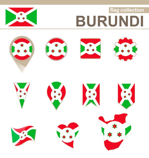 Burundi Flag Collection, 12 versions