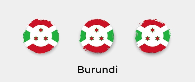Векторная иллюстрация гранж-пузырей флага Бурунди