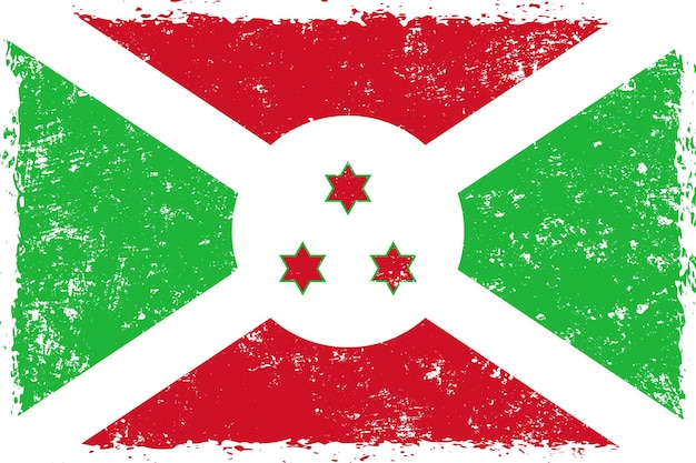 Burundi flag grunge distressed style