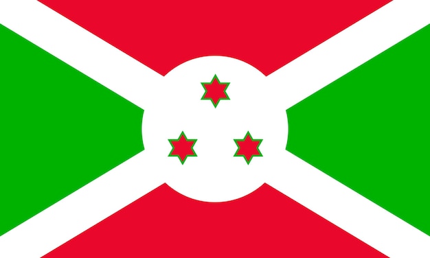 Vettore colori ufficiali della bandiera del burundi e proporzione illustrazione vettoriale