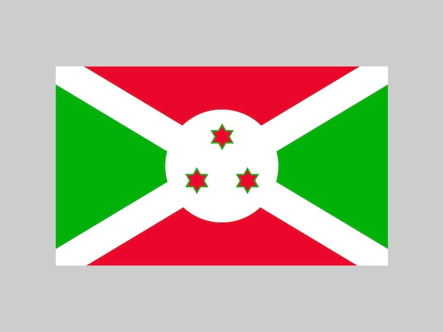 Burundi flag official colors and proportion vector illustration