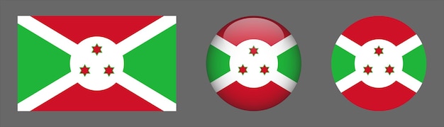 Burundi Flag Set Collection Vector