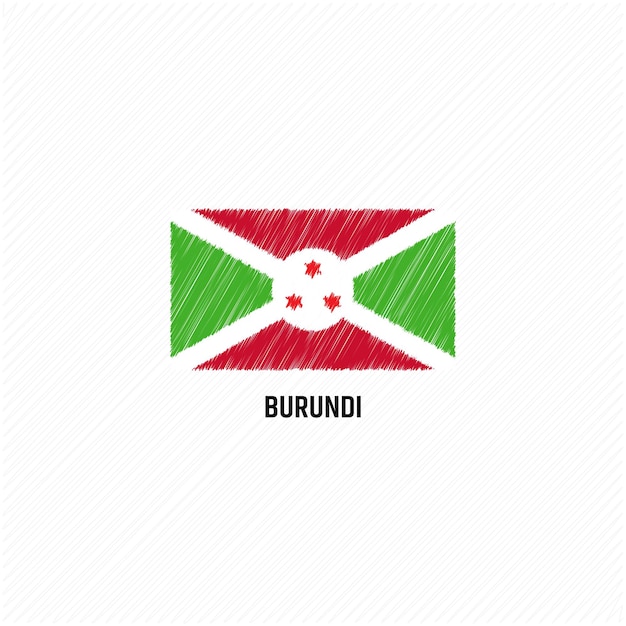 Vettore illustrazione vettoriale della bandiera del grunge del burundi