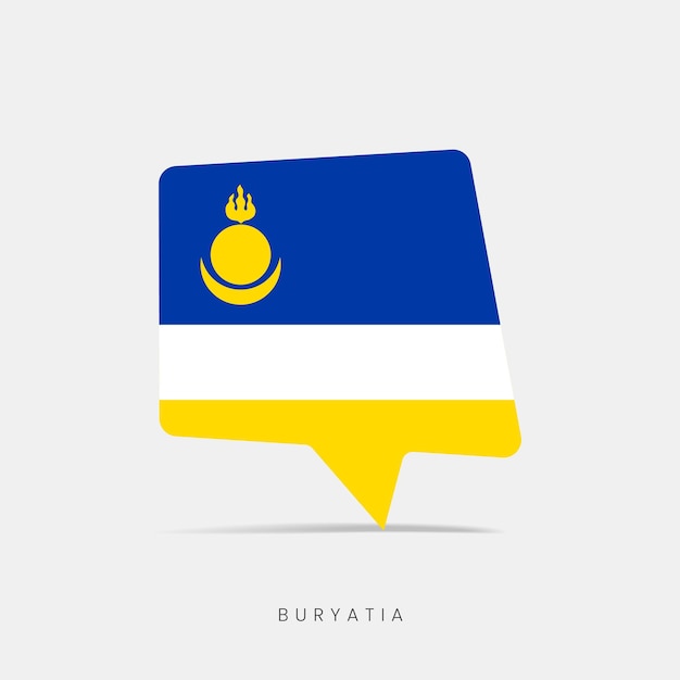 Vector buryatia flag bubble chat icon