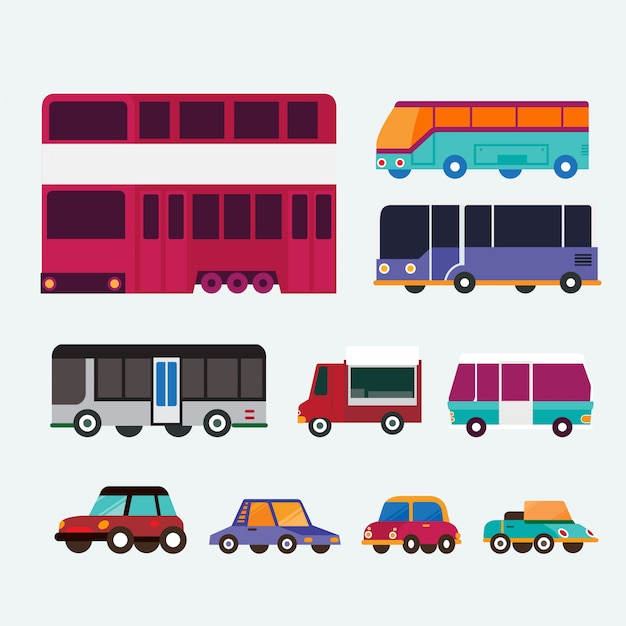 Bus and cars