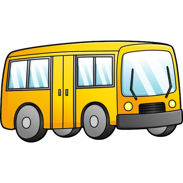 Bus Cartoon Clipart Gekleurde Illustratie