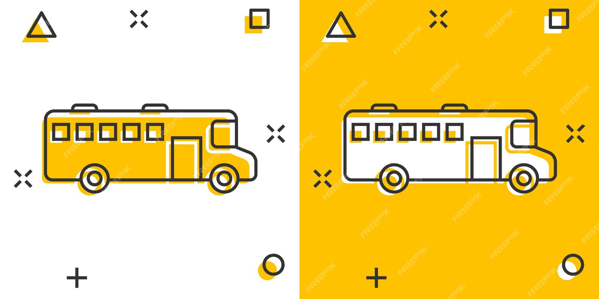 Premium Vector | Bus icon in comic style coach cartoon vector illustration on white isolated background autobus vehicle splash effect business concept Premium Vector | Bus icon in comic style coach cartoon vector illustration on white isolated background autobus vehicle splash effect business concept