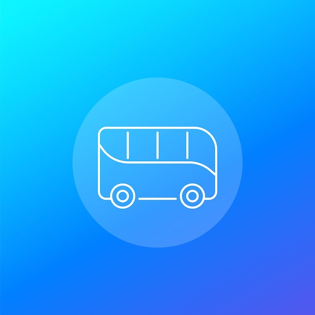 Bus icon linear vector side view