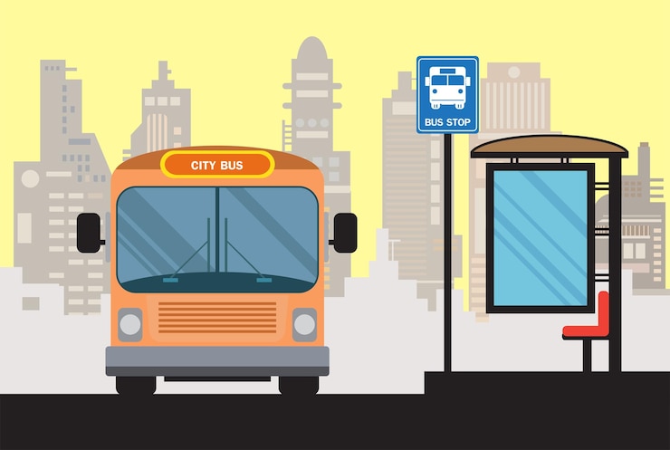 Vector bus icon vector illustration bus stop