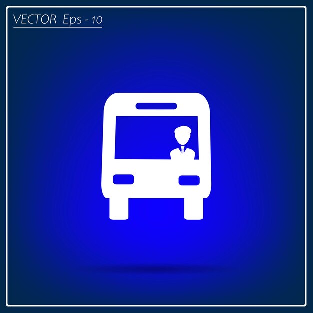 Bus icon vector illustration flat design style