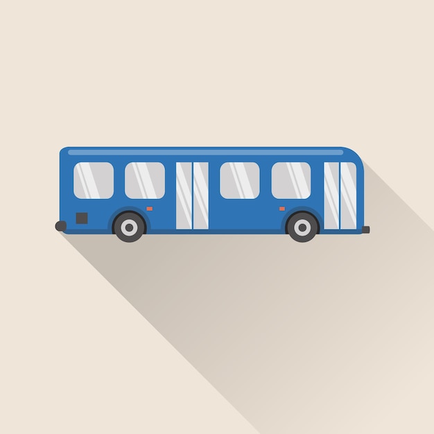 Bus icon with long shadow