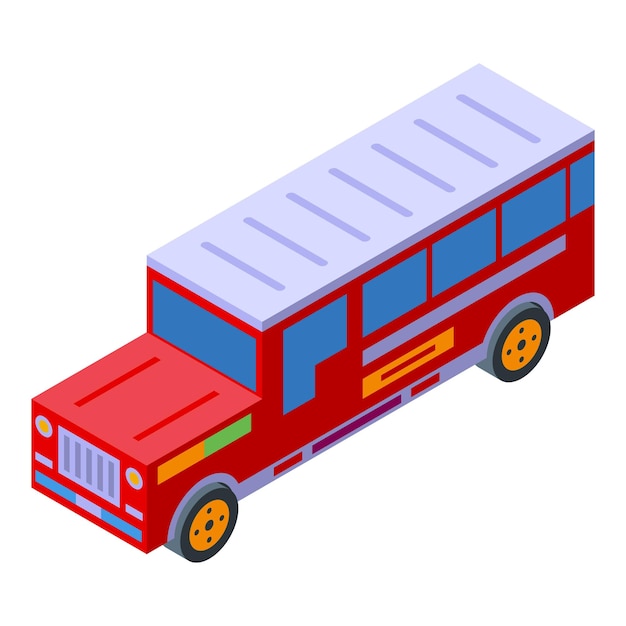 Vector bus jeepney icon isometric vector automobile tourism