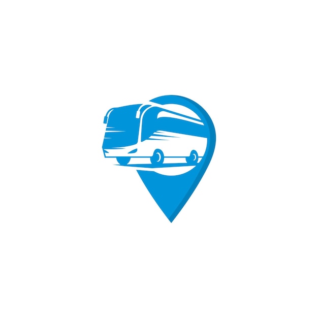 Bus locatiionbus point logo vector icon