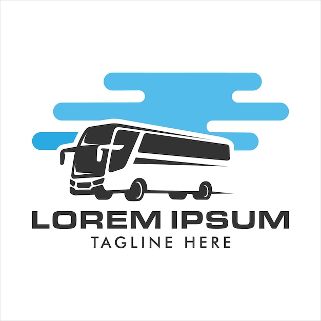 バスのロゴバスのロゴ旅行や交通機関のロゴに適合ベクトル図フラットカラースタイル