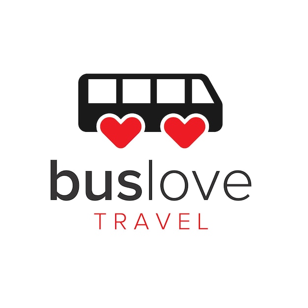 bus love travel logo icon vector template