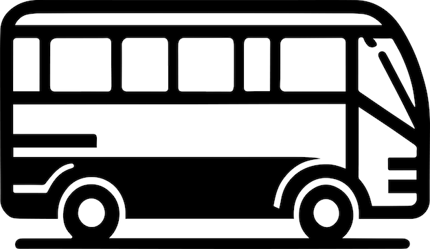 Bus minimalistisch logo monochroom ontwerpstijl