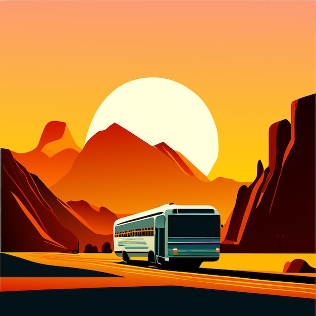 the bus rides in the desert