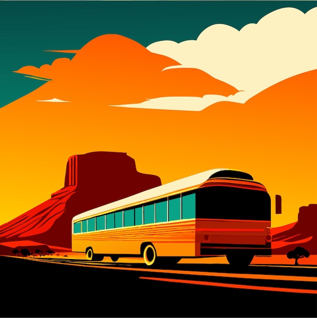 the bus rides in the desert