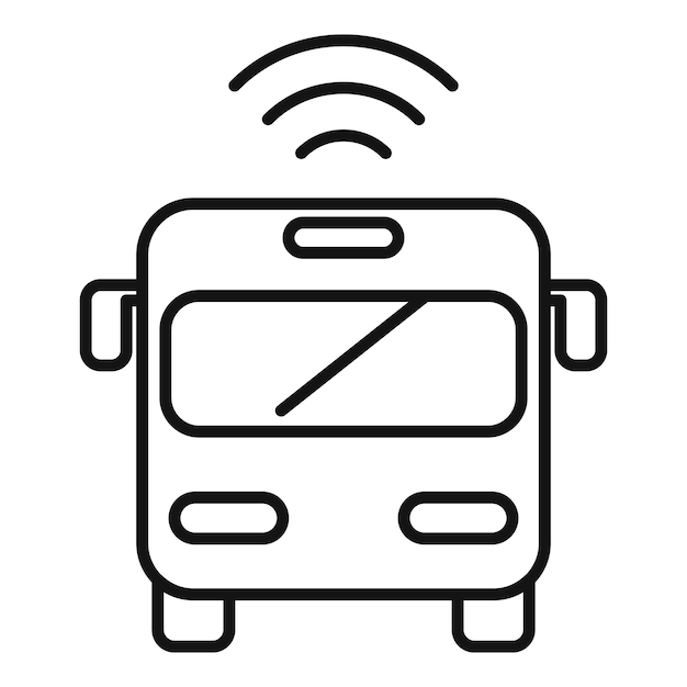 Bus road sensor icon outline vector Alert care