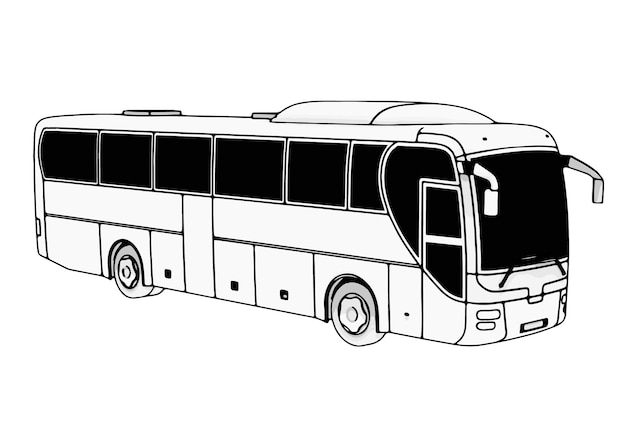 Вектор Эскиз автобуса на белом фоне вектора