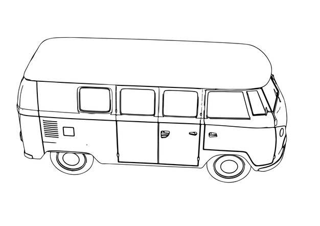 Vector bus sketch on white background vector