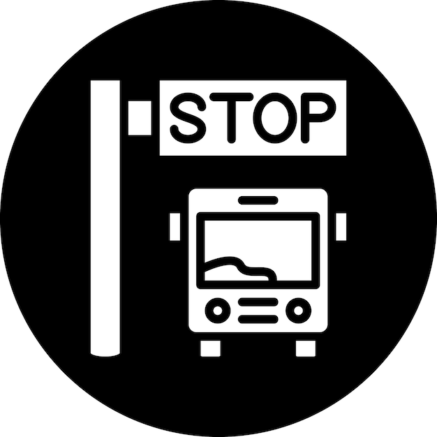 Vector bus stop icon style