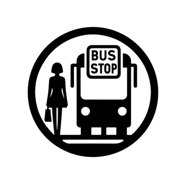 Vector bus stop icon vector illustration