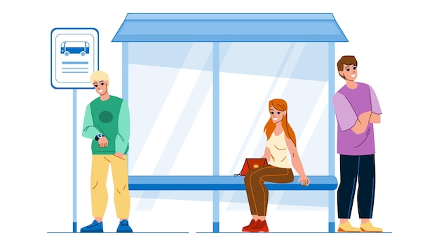 Bus stop station vector