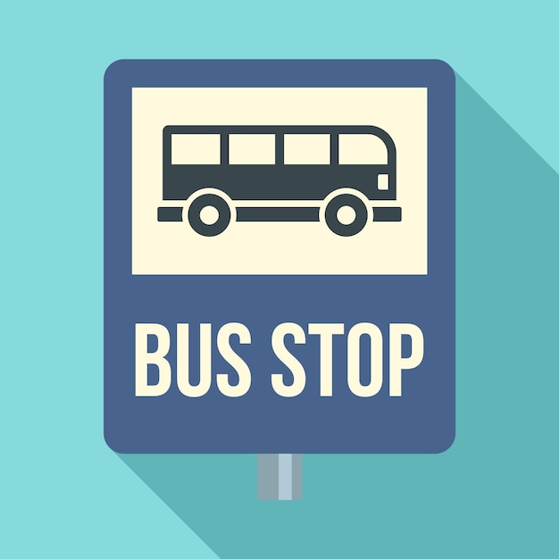 Vector bus stop traffic sign icon flat illustration of bus stop traffic sign vector icon for web design