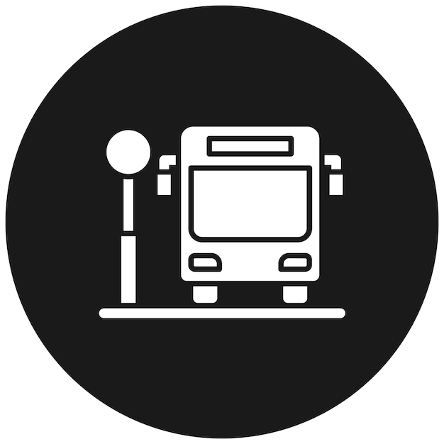 Vector bus stop vector icon can be used for smart city iconset
