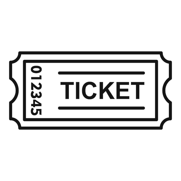 벡터 버스 티켓 아이콘 흰색 배경에 고립 된 웹 디자인을 위한 개요 버스 티켓 벡터 아이콘
