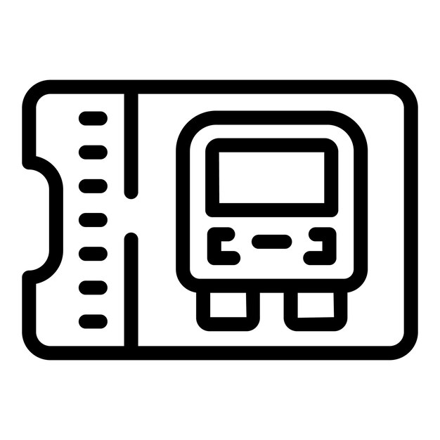 Bus ticket icon outline vector Public transport tickets terminal