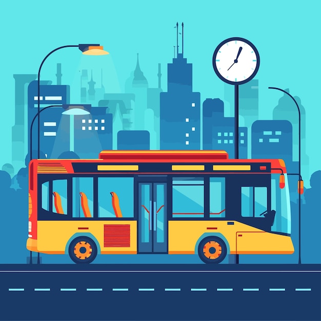 Bus_timetable_concept_banner_designflat_style