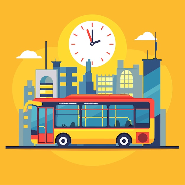 Vettore bus_timetable_concept_banner_designflat_style