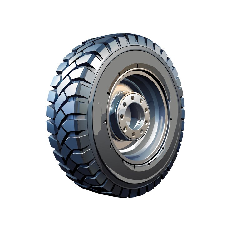 Vector bus tire vector design with high detail white background