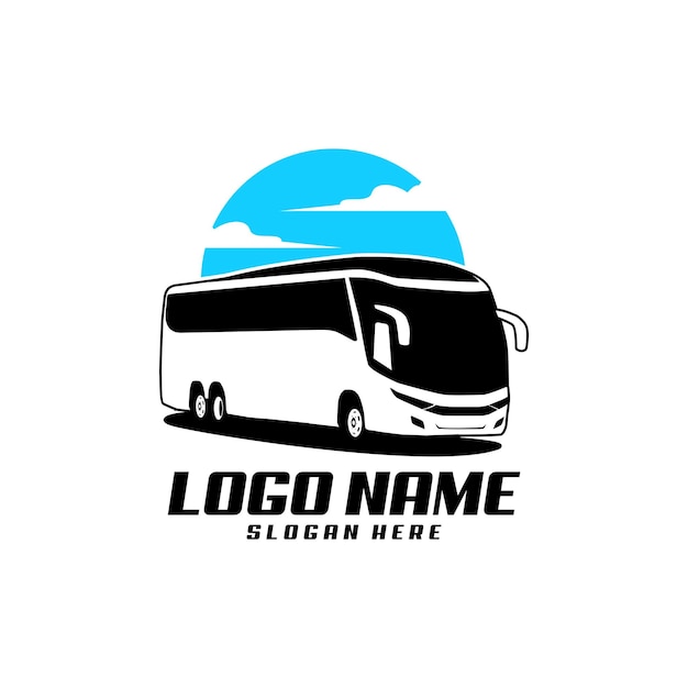 Vector bus transport logo design vector illustration