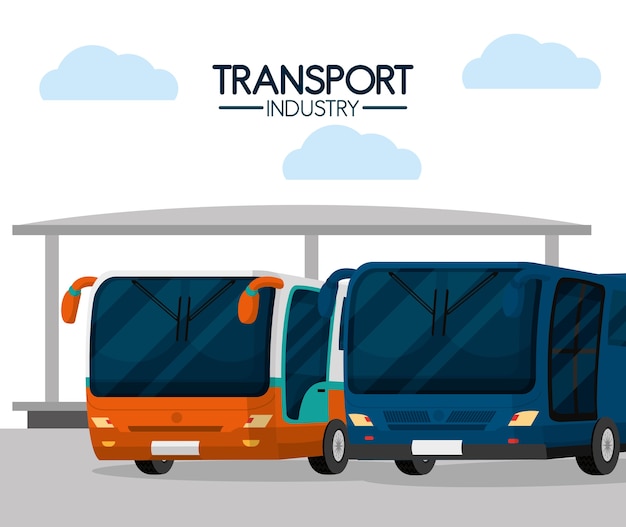 Vector bus transport and travel industry