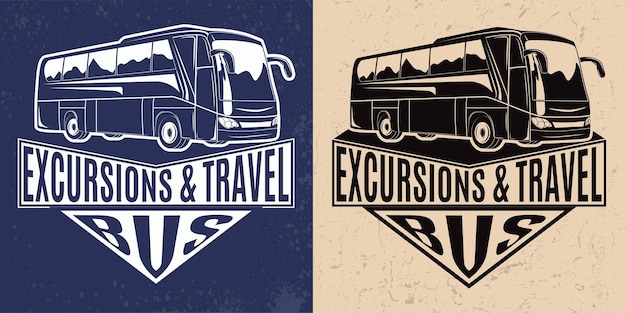 Vector bus travel company logo designs