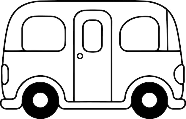 Bus vector illustratie Zwart-wit contour Bus kleurboek of pagina voor kinderen