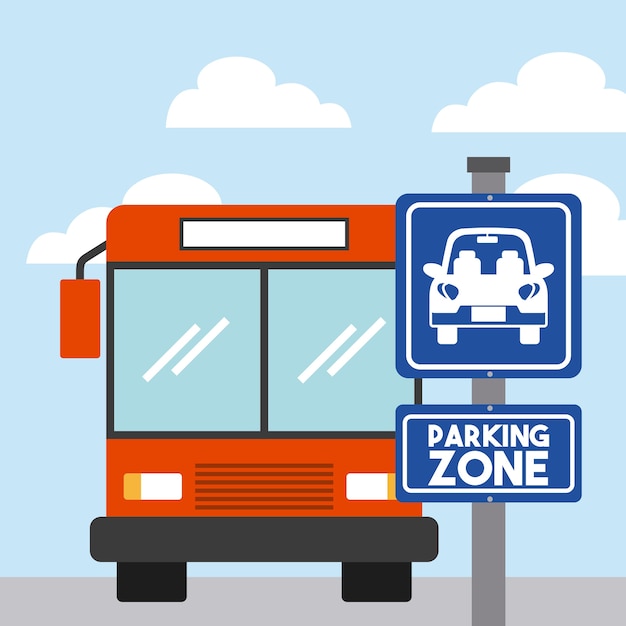 Vector bus vehicle icon